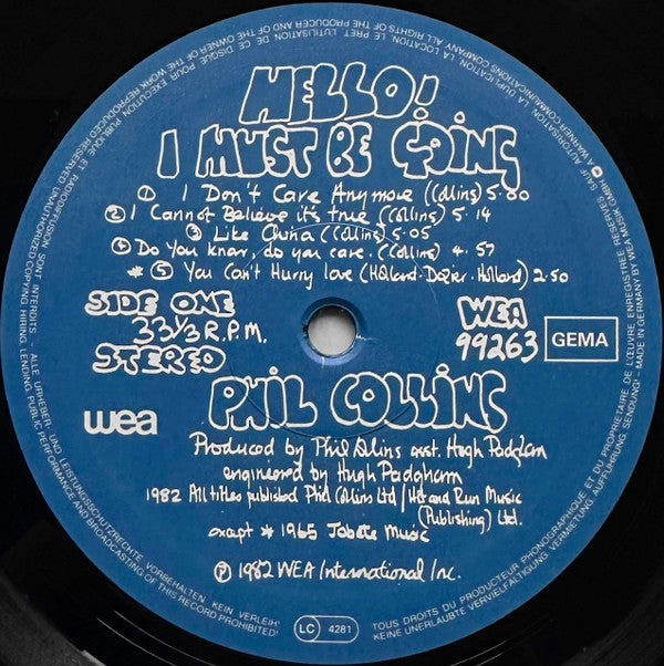 Phil Collins -Hello, I Must Be Going!