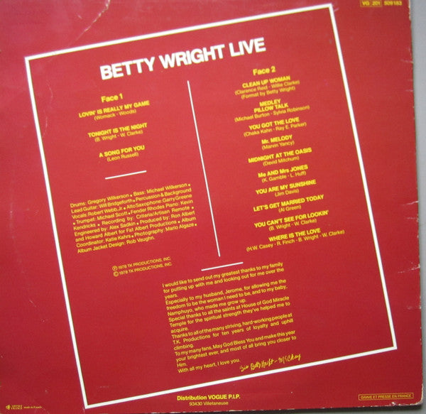 Betty Wright -Betty Wright Live