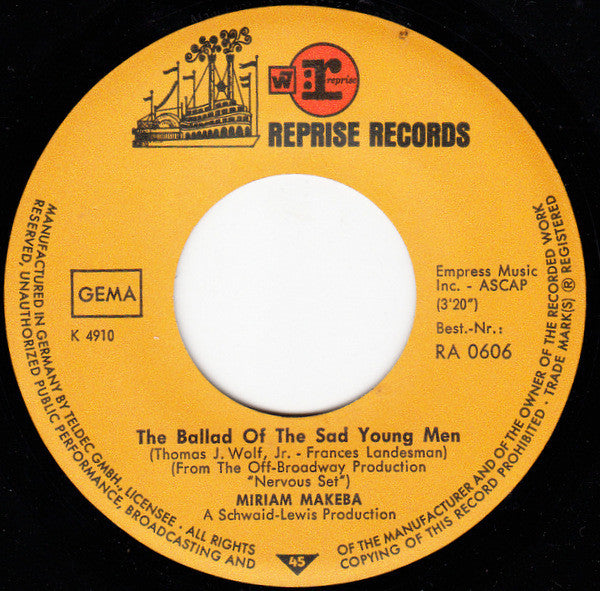 Miriam Makeba -Pata Pata / The Ballad Of The Sad Young Men