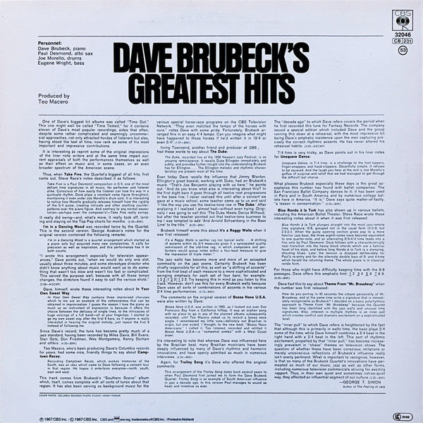 Dave Brubeck - Dave Brubeck's Greatest Hits