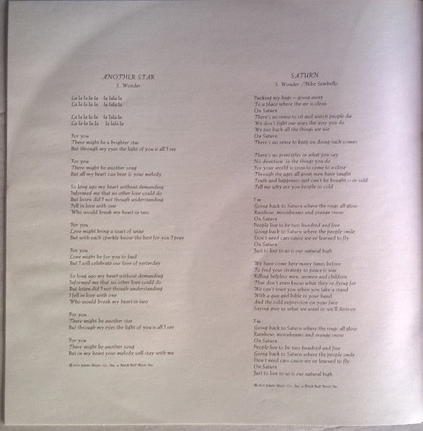 Stevie Wonder -Songs In The Key Of Life