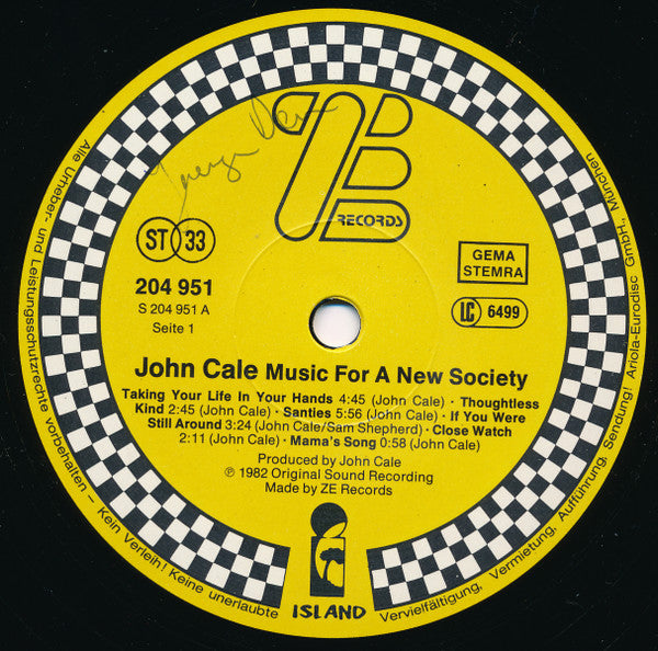 John Cale -Music For A New Society