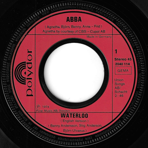 ABBA, Agnetha Björn Benny Anna-Frid* -Waterloo