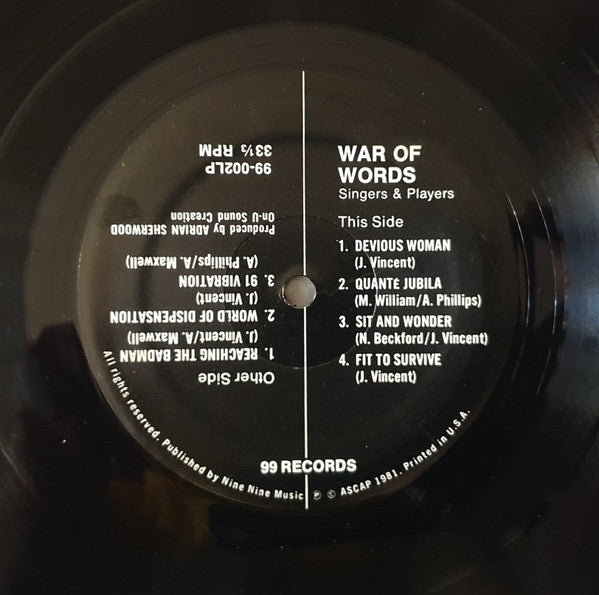 Singers &amp; Players - War Of Words