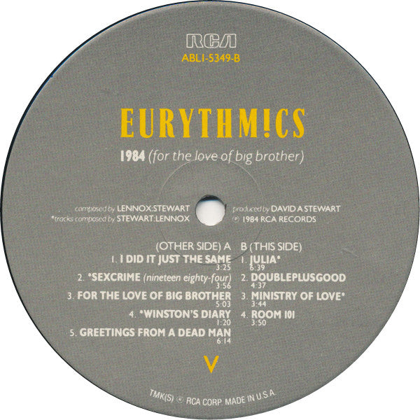 Eurythmics -1984 (For The Love Of Big Brother)