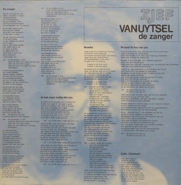 Zjef Vanuytsel -De Zanger