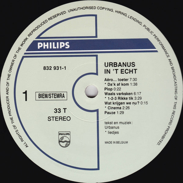 Urbanus - In 't Echt!