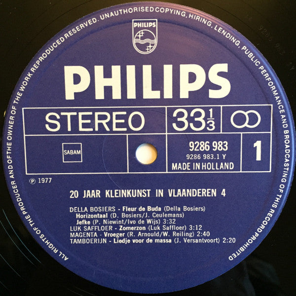 Various -20 Jaar Kleinkunst In Vlaanderen