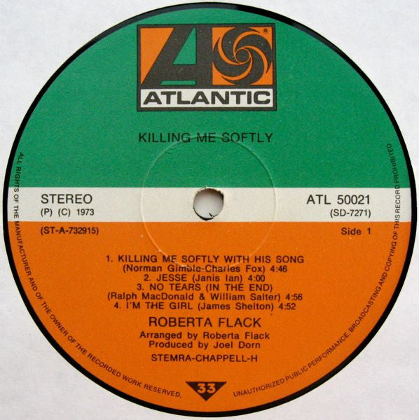 Roberta Flack -Killing Me Softly