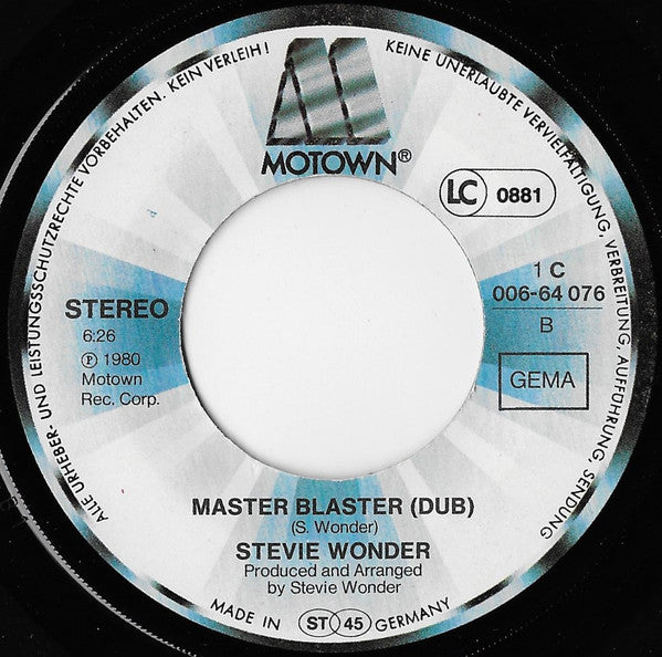 Stevie Wonder -Master Blaster (Jammin')