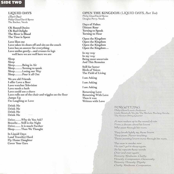 Philip Glass - Songs From Liquid Days