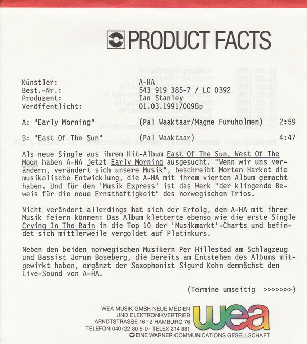 a-ha - Early Morning