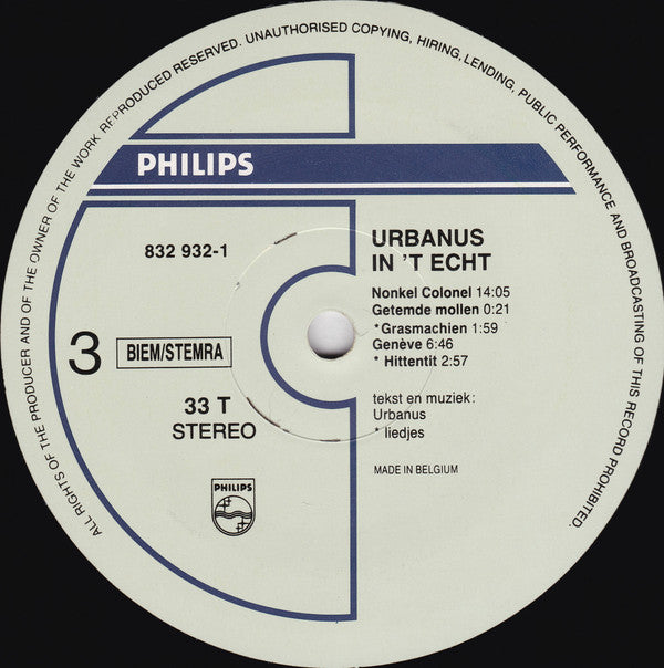 Urbanus - In 't Echt!