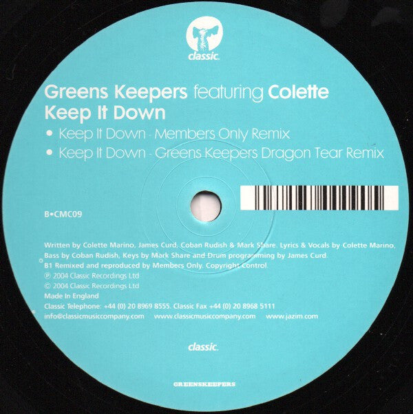 Greens Keepers Featuring Colette -Keep It Down