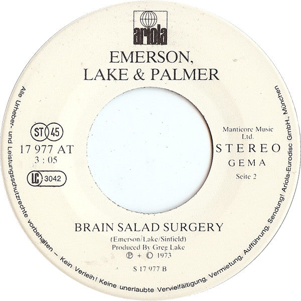 Emerson, Lake & Palmer -Fanfare For The Common Man / Brain Salad Surgery