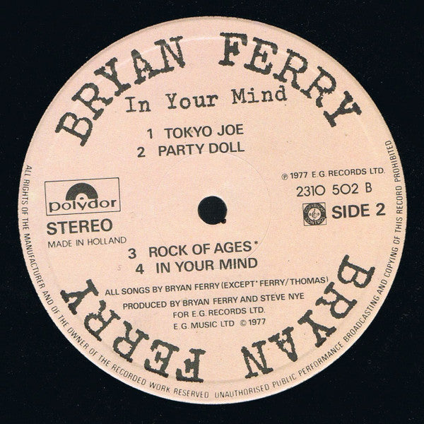 Bryan Ferry -In Your Mind