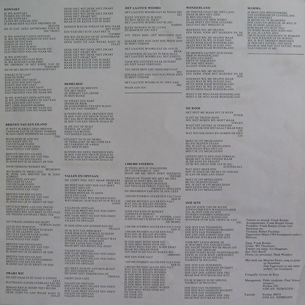 Frank Boeijen Groep -Kontakt
