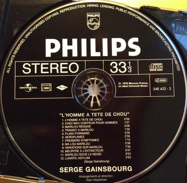 Gainsbourg* - L'Homme À Tête De Chou