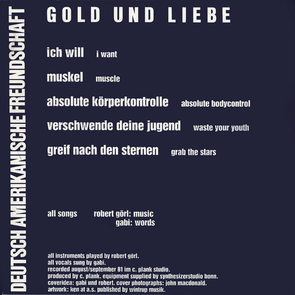 Deutsch Amerikanische Freundschaft -Gold Und Liebe