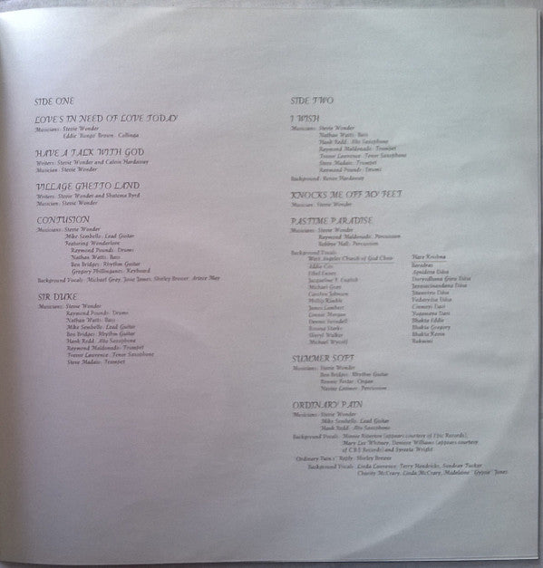 Stevie Wonder - Songs In The Key Of Life