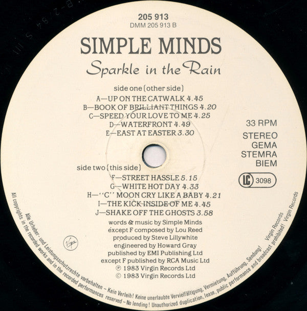 Simple Minds -Sparkle In The Rain