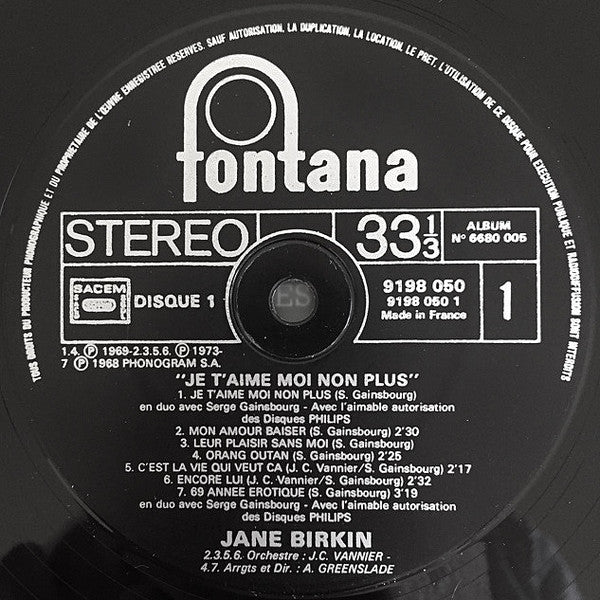 Jane Birkin - Je T'Aime Moi Non Plus