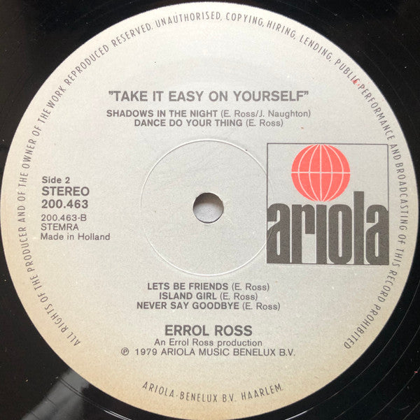 Errol Ross -Take It Easy On Yourself