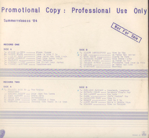 Various -Summerreleases' 84 - Promo Sample For Professional Only