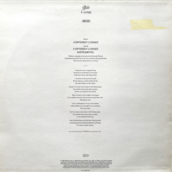 George Michael - A Different Corner