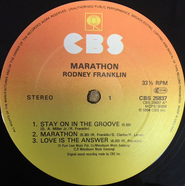 Rodney Franklin -Marathon