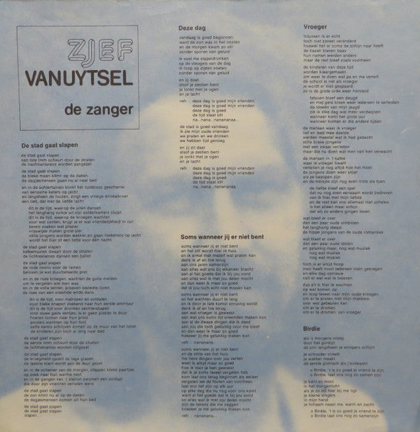 Zjef Vanuytsel -De Zanger
