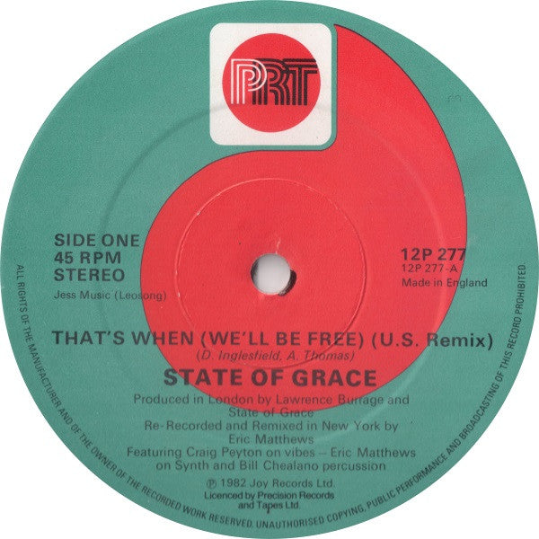 State Of Grace (3) -That's When (We'll Be Free) (U.S. Remix)