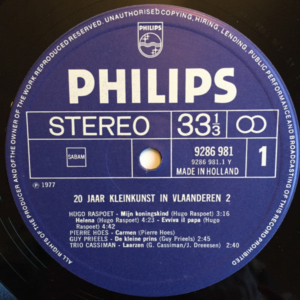 Various -20 Jaar Kleinkunst In Vlaanderen