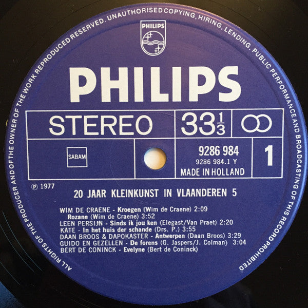 Various -20 Jaar Kleinkunst In Vlaanderen