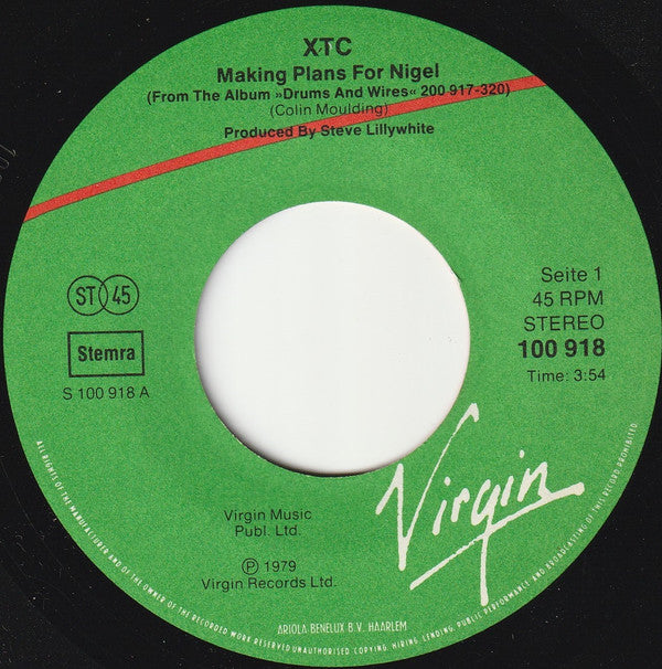 XTC -Making Plans For Nigel