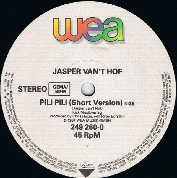 Jasper Van't Hof -Pili-Pili