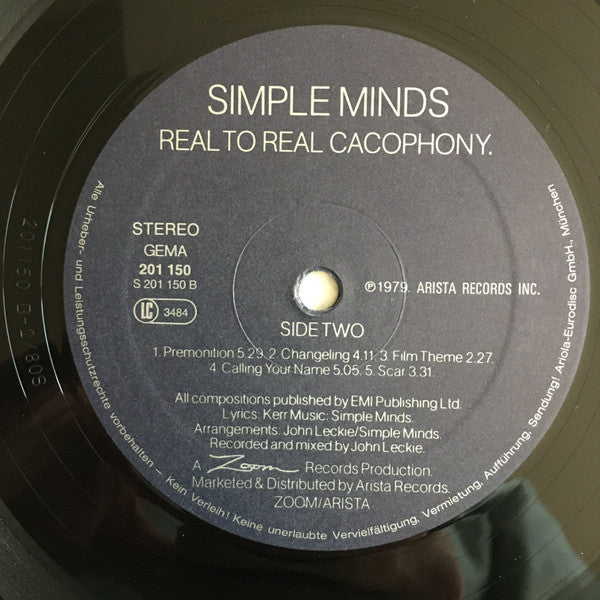 Simple Minds -Real To Real Cacophony