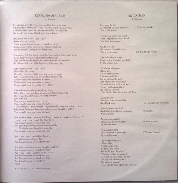 Stevie Wonder -Songs In The Key Of Life