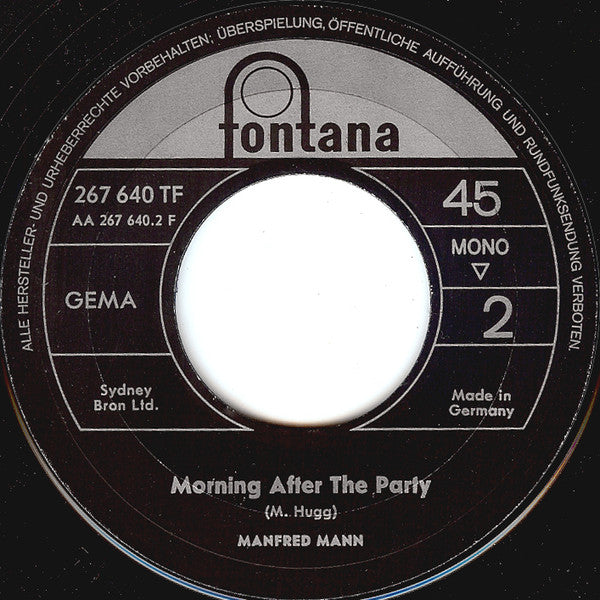 Manfred Mann -Semi-Detached, Suburban Mr. James / Morning After The Party