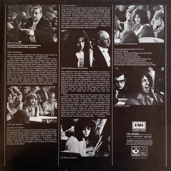 Deep Purple & The Royal Philharmonic Orchestra*, Malcolm Arnold -Concerto For Group And Orchestra