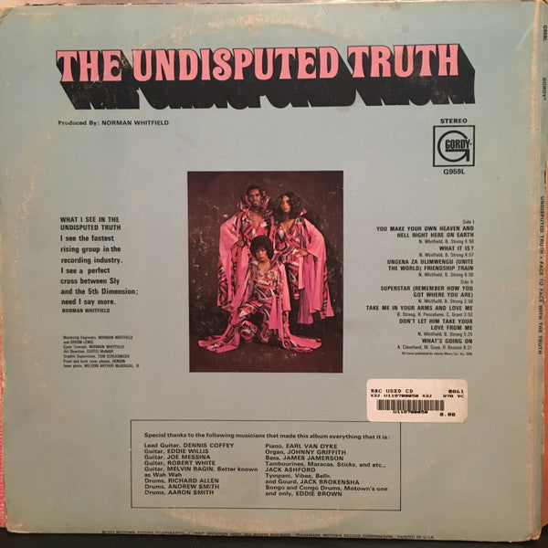 The Undisputed Truth -Face To Face With The Truth
