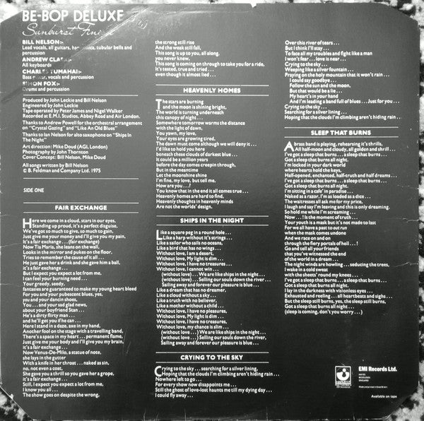 Be-Bop Deluxe* -Sunburst Finish