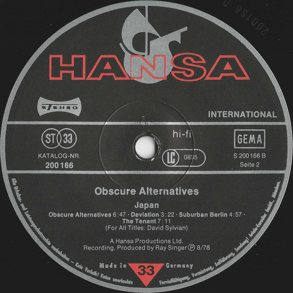 Japan -Obscure Alternatives