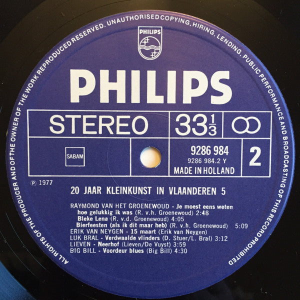 Various -20 Jaar Kleinkunst In Vlaanderen