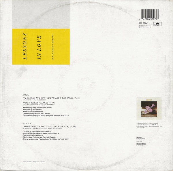 Level 42 -Lessons In Love / Something About You