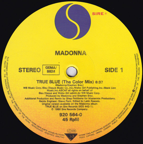 Madonna -True Blue