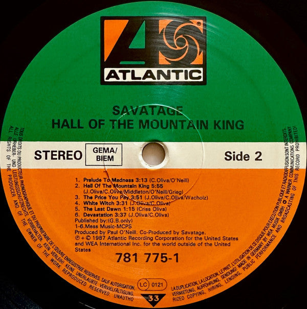 Savatage -Hall Of The Mountain King