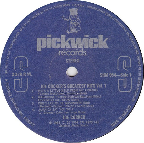 Joe Cocker -Joe Cocker's Greatest Hits Vol. 1
