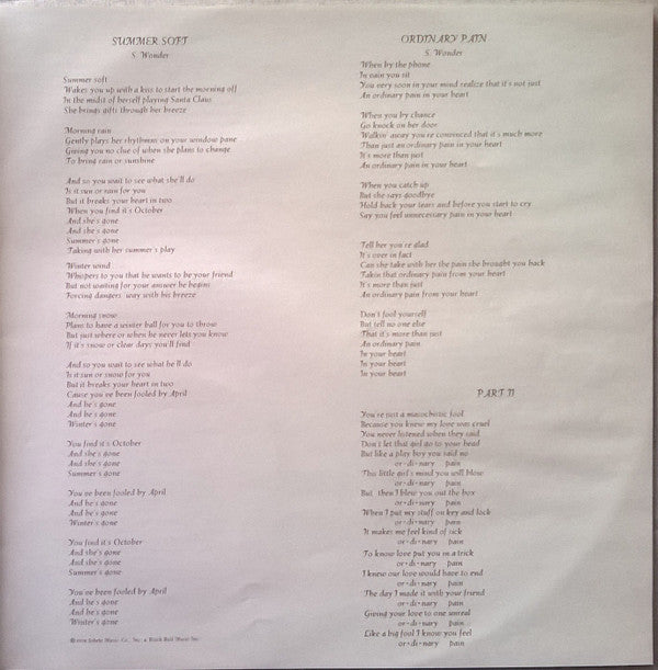 Stevie Wonder - Songs In The Key Of Life