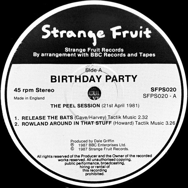 Birthday Party* -The Peel Session (21st April 1981)